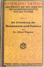 Cover von Wegeners Buch "Die Entstehung der Kontinente und Ozeane".